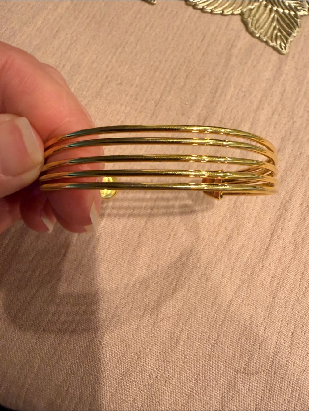 Trifari Gold Multi-Band Cuff Bracelet - Women Jewelry